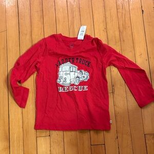 Gap Red Fire Truck Rescue Kids Shirt